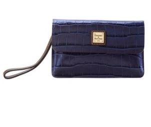 Dooney & Burke Midnight Blue Textured Leather Wristlet