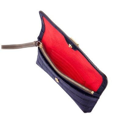 Dooney & Burke Midnight Blue Textured Leather Wristlet