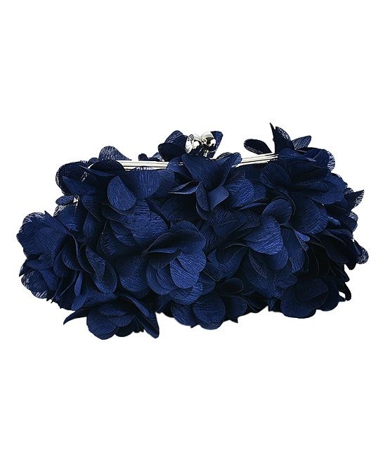Ella & Elly Blue Cluster Floral Clutch