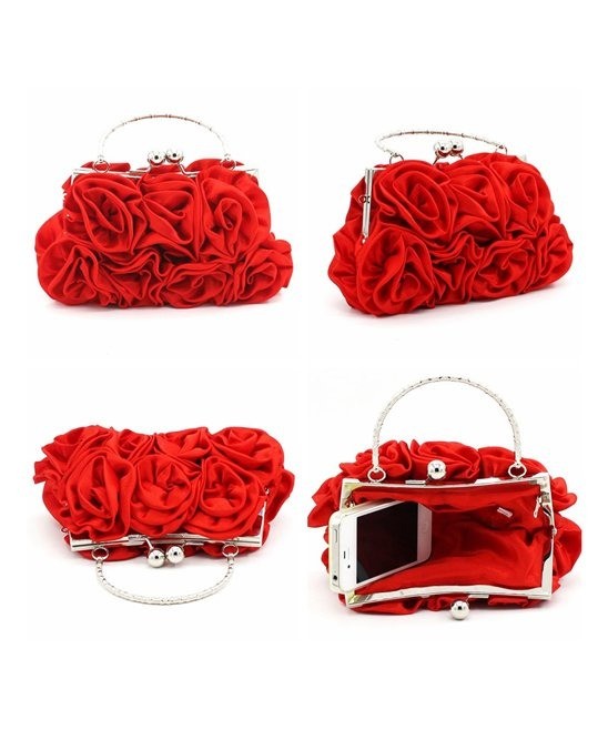 Ella & Elly Red Floral Clutch