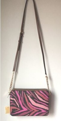 Michael Kors Jet Set  Charm Brown Multi Zebra Crossbody