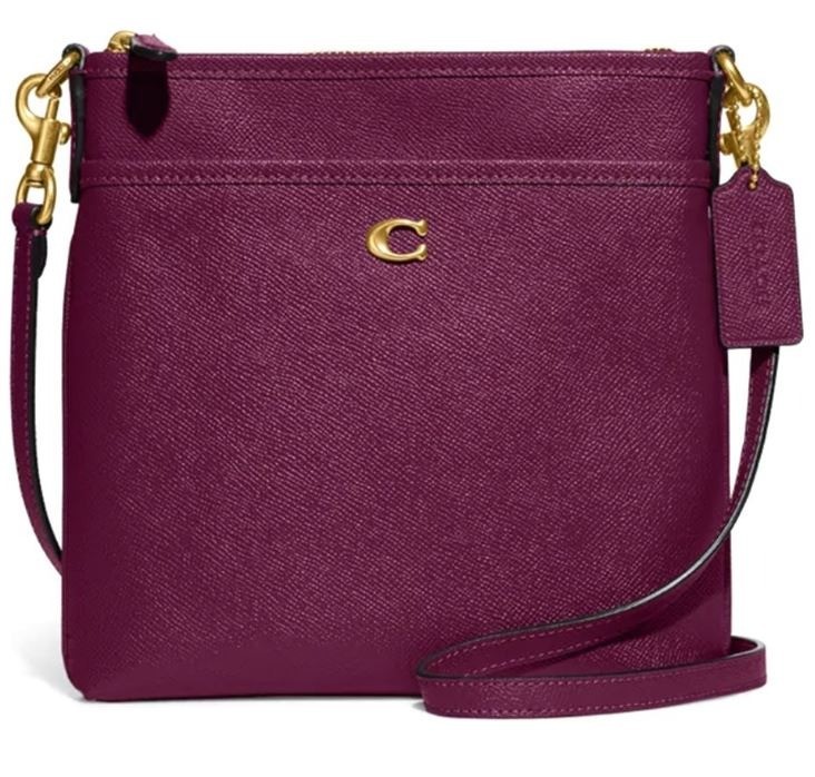 Coach Deep Berry Kitt Leather Crossbody Bag