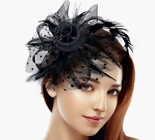 BNIKSOK Fascinator Tea Party Hat - Black