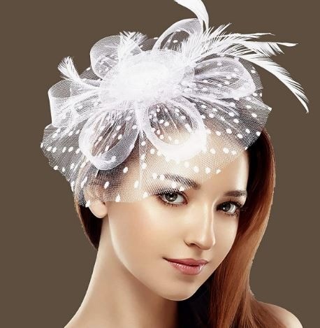 BNIKSOK Fascinator Tea Party Hat - White