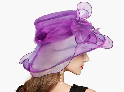 Derby Cloche Fascinator Hat - Purple