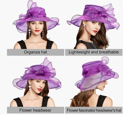 Derby Cloche Fascinator Hat - Purple