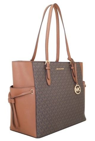 Michael Kors Brown Logo & Acorn Gilly Drawstring Tote