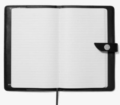 Michael Kors Medium Metallic Logo Stripe Notebook - Black/Silver