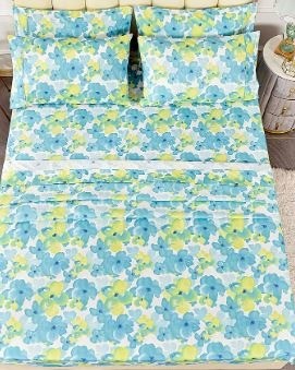 American Home Blue & Green floral Microfiber Sheet Set