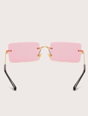 Tinted Lens Rimless Fashion Glasses - Pink