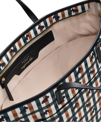 Radley London Cedar & White Plaid Scottie Dog Finsbury Tote