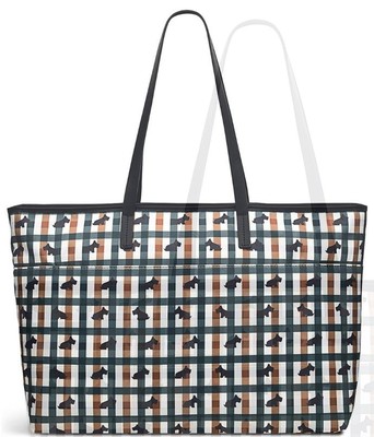 Radley London Cedar & White Plaid Scottie Dog Finsbury Tote