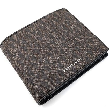 Michael Kors Men Logo Billfold Wallet with Coin Pocket - Brown/Black