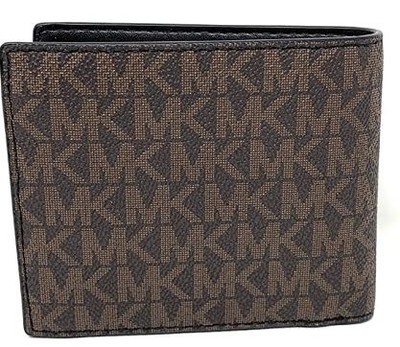 Michael Kors Men Logo Billfold Wallet with Coin Pocket - Brown/Black