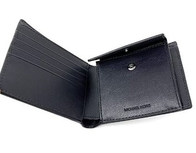 Michael Kors Men Logo Billfold Wallet with Coin Pocket - Brown/Black