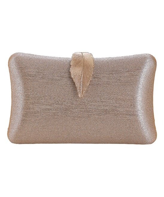JellyYoo Khaki & Goldtone Leaf-Clasp Clutch
