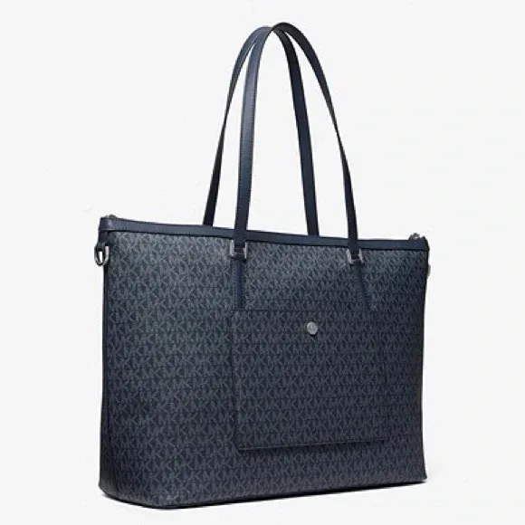 Michael Kors Ex large Heritage Leather Tote Bag - Admiral Blue