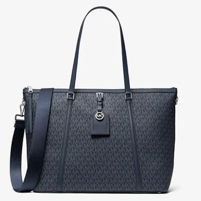 Michael Kors Ex large Heritage Leather Tote Bag - Admiral Blue