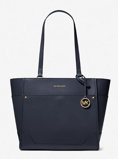 Michael Kors Harrison Large Leather Tote - Navy