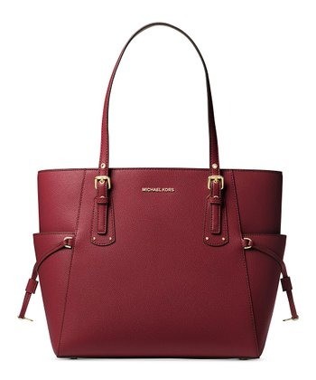 Michael Kors Dark Berry Voyager E.W. Leather Tote