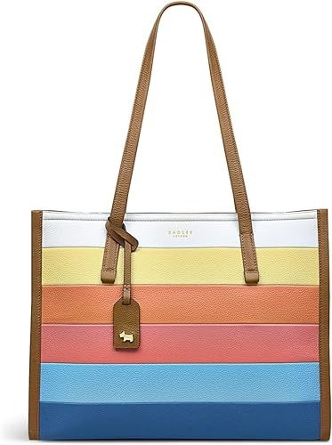 Radley London Chartwell-Stripe Medium Leather  Zip Top Tote