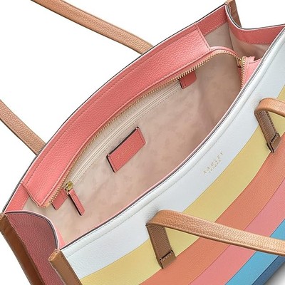 Radley London Chartwell-Stripe Medium Leather  Zip Top Tote