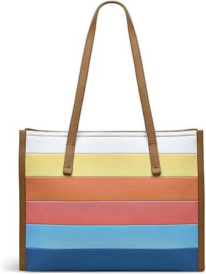 Radley London Chartwell-Stripe Medium Leather  Zip Top Tote