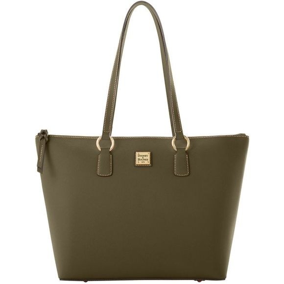 Dooney & Bourke Saffiano Wren Zip Top Tote - Olive