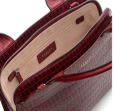 Radley London Eltham Mews Faux Croc Medium Zip Top Satchel - Burgundy