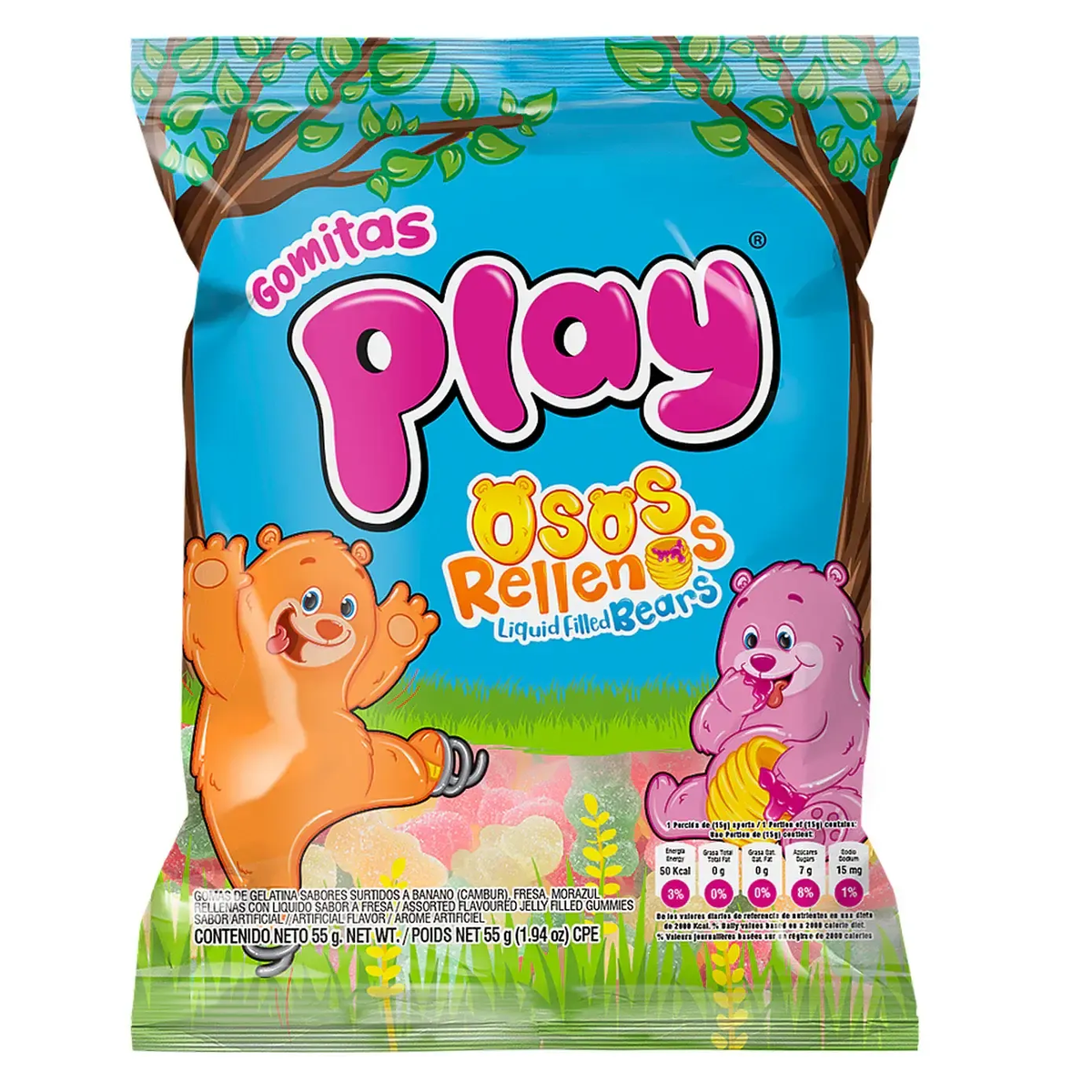 Gomitas Play Osos Rellenos X 55G