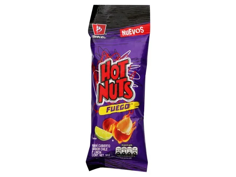 Maní Hot Nuts Fuego, Sabor Chile Y Limón - 50g