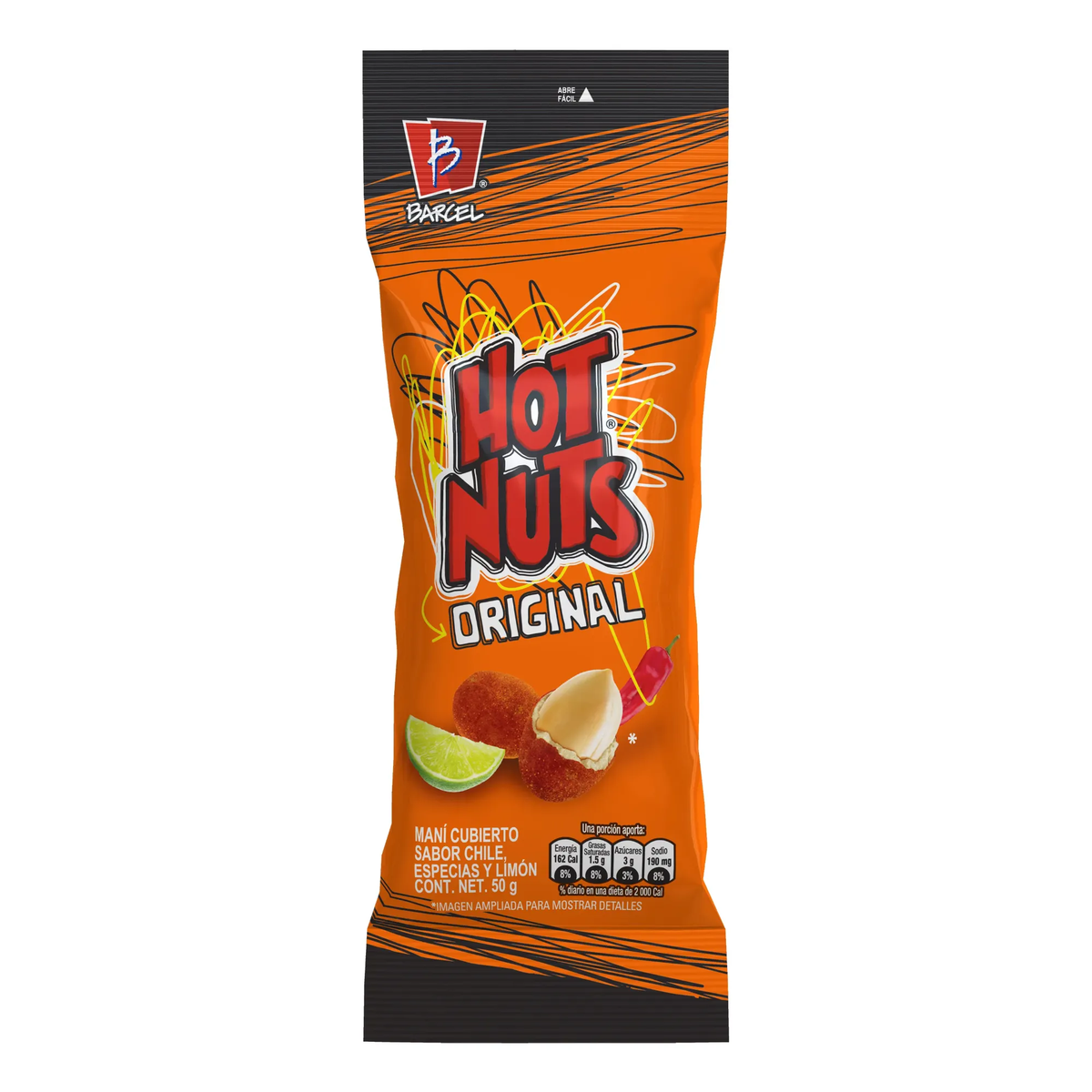 Maní Hot Nuts original, con Limón - 50g