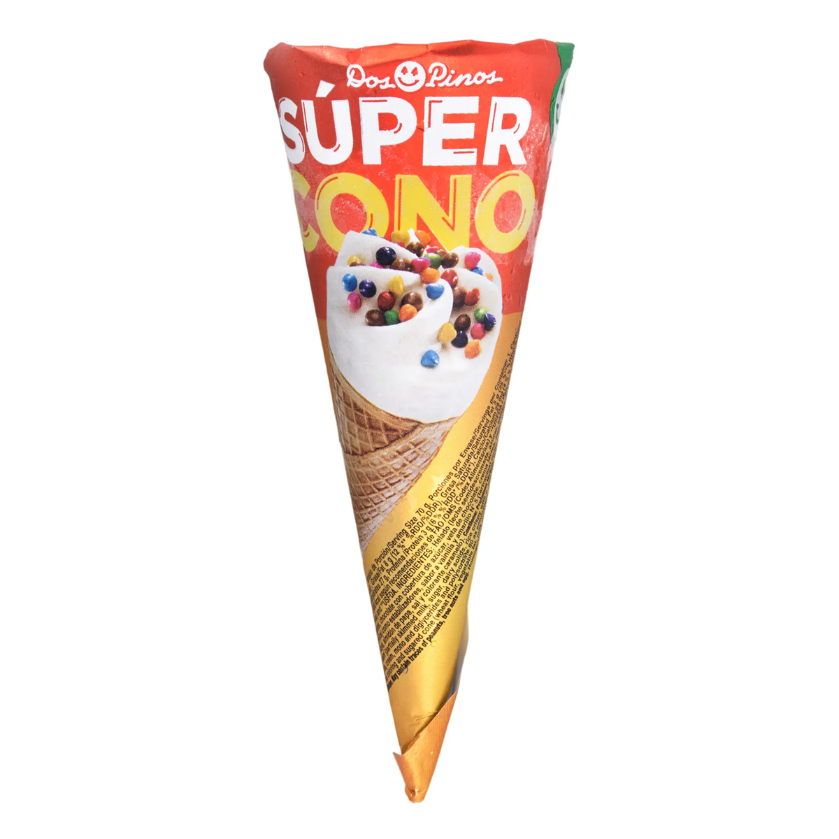 Cono Dos Pinos Super Cono, Con Veta De Chocolate Y Confitura - 70g
