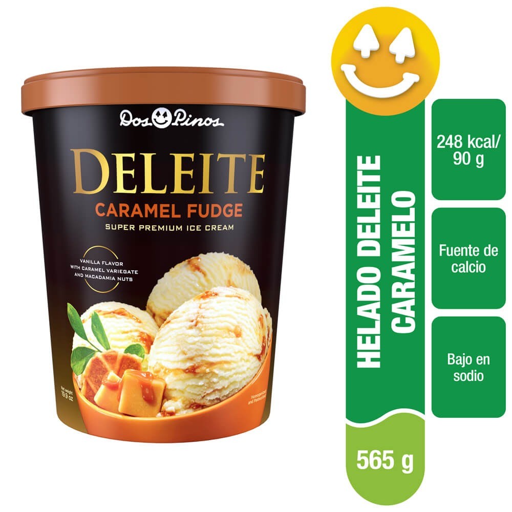 Helado Dos Pinos Deleite Caramelo Fud - 565gr