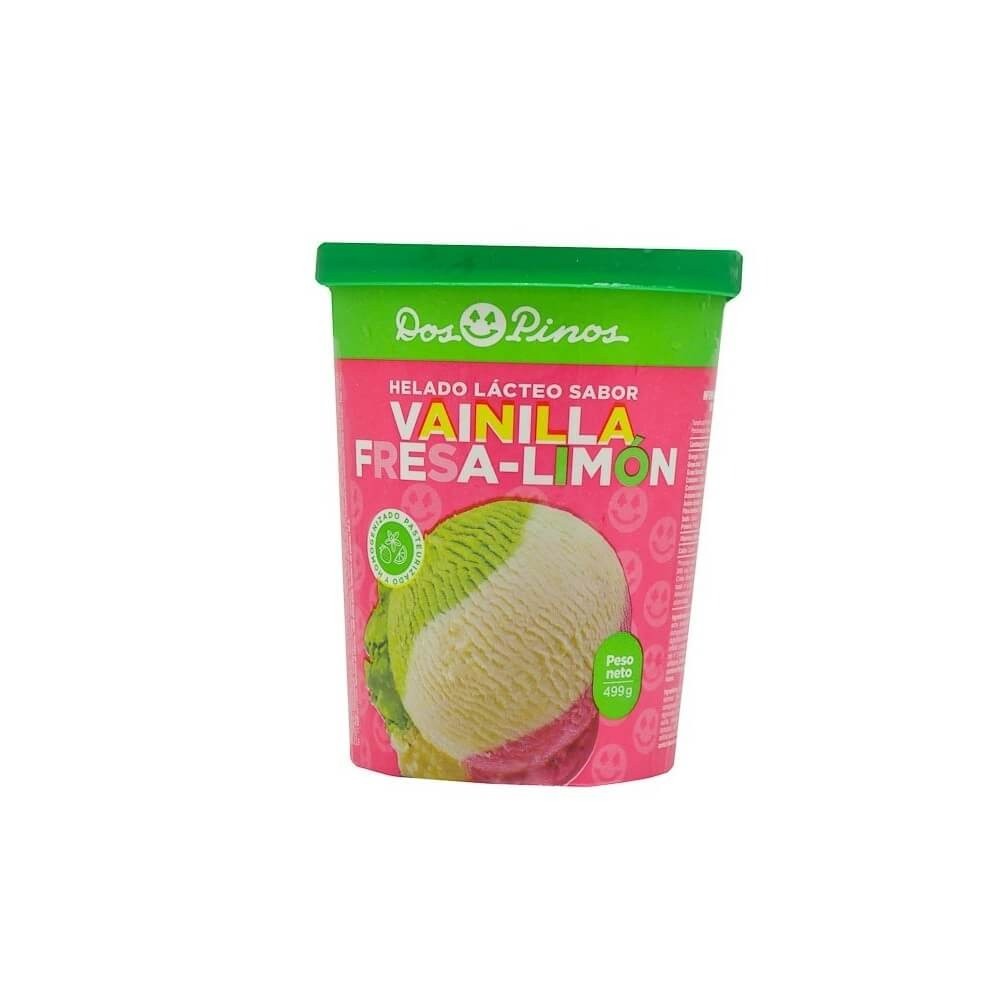Helado Dos Pinos Combinado Vainilla- Fresa- Limón - 1/4 gal