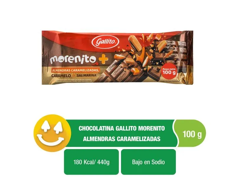 Chocolate Gallito Morenito Almendras Caramelizadas - 100g