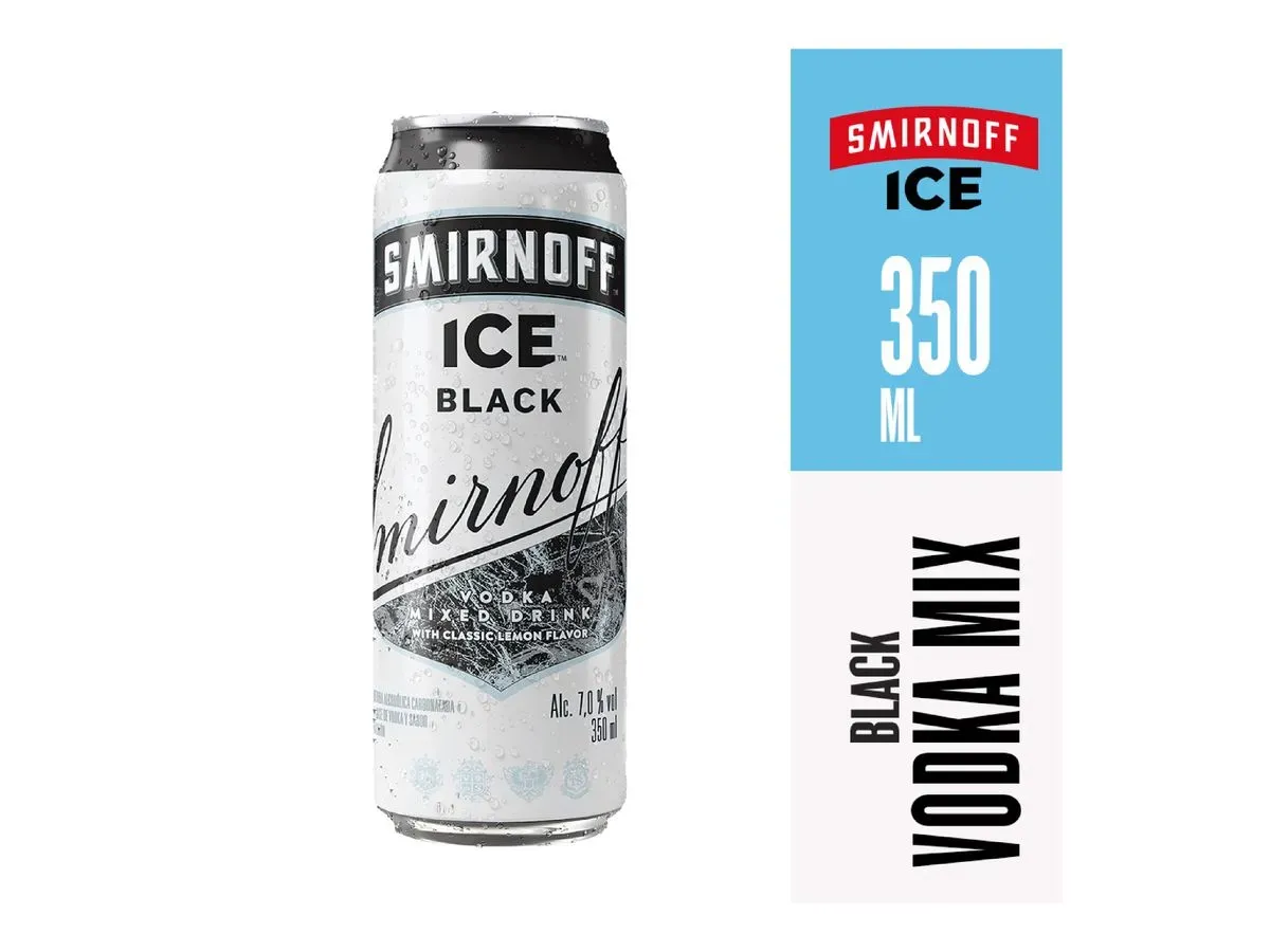 Smirnoff Vodka  Ice Black Lata - 350ml