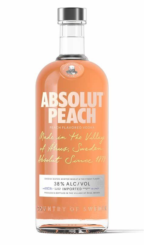 ABSOLUT PEACH FLAVORED VODKA 1 LITRO