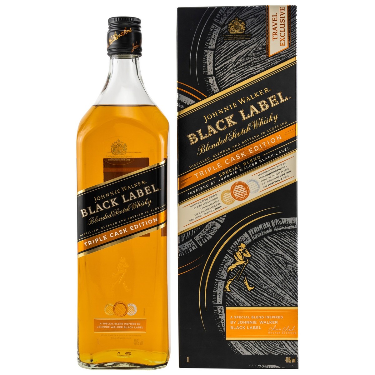 JOHNNIE WALKER BLACK LABEL 3 CASK EDITION 1 Litro