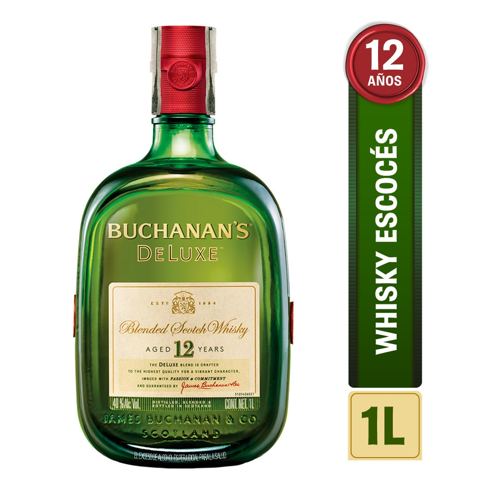 BUCHANAN'S DELUX BLENDED WHISKY 12 AÑOS 1L