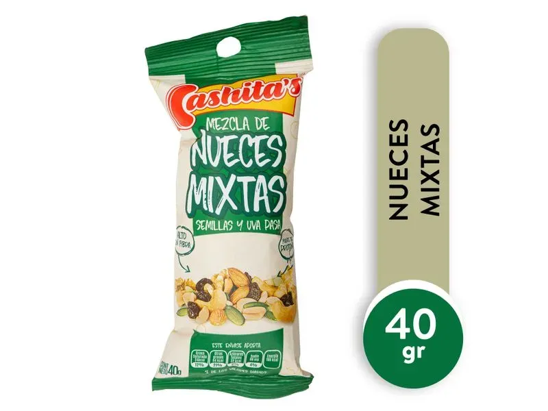 Cashitas Nueces  Mixta Con Semilla Y Pasas - 40g