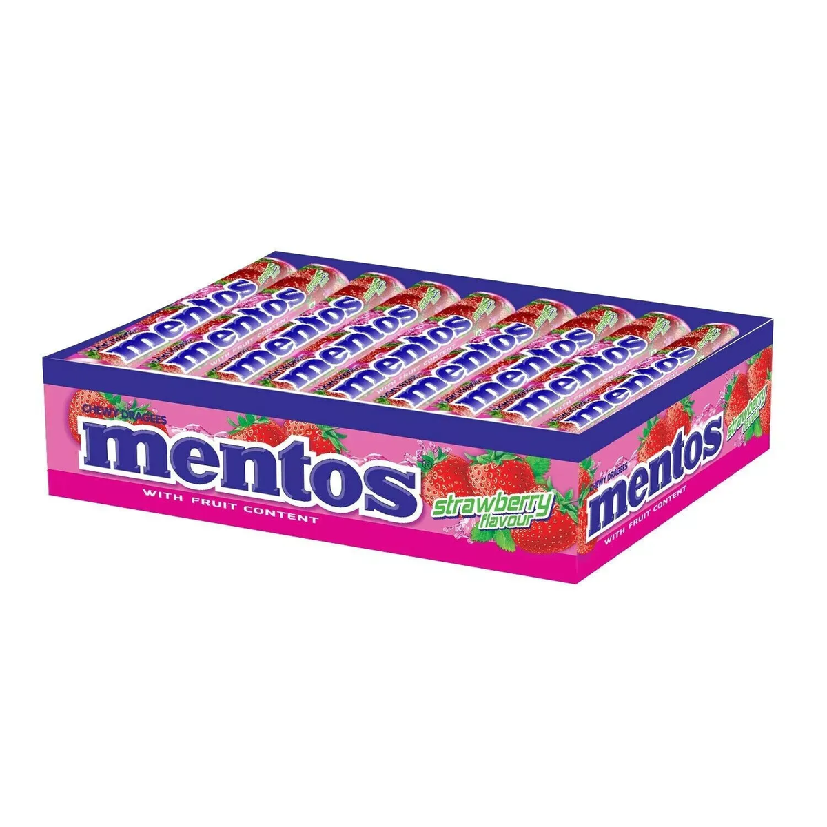 Mentos Fresas caja de  14 unidades