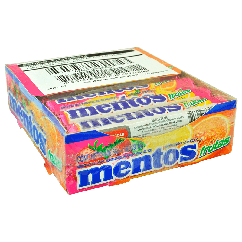 Mentos Caramelos Frutas Caja 14 Unidades