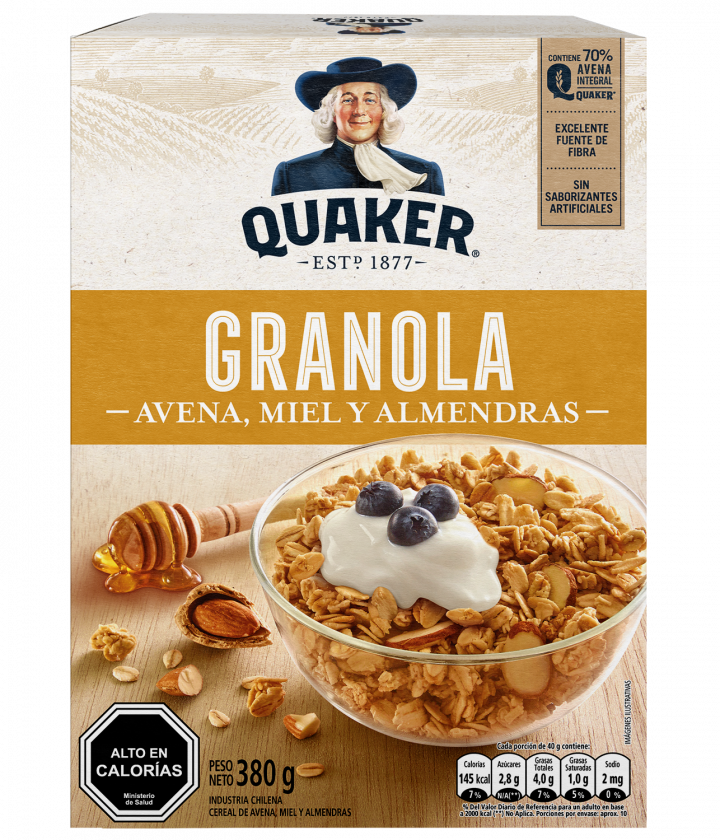 GRANOLA AVENA, ALMENDRAS  Y MIEL QUAKER 320G
