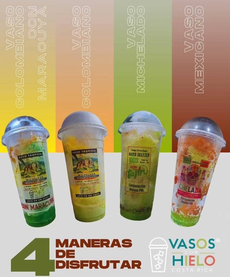 VASO MICHELADOS(TAJIN, CHELADA, COLOMBIANO, MARACUYA, FRUTOS ROJOS)