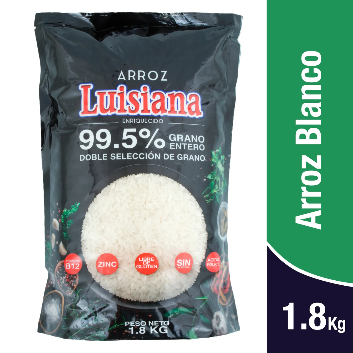Arroz Blanco Luisiana 99..5 GRANO ENTERO 1.8KG