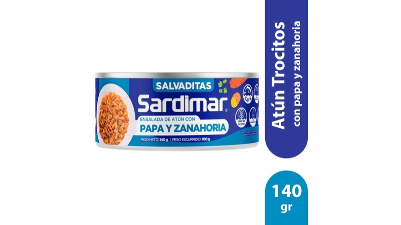 Atún Trocitos Sardimar, con Papa y Zanahoria -140g