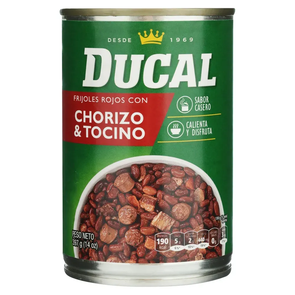 DUCAL FRIJOLES ROJOS CON CHORIZO Y TOCINO 397G