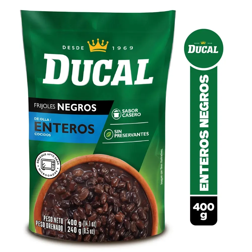 DUCAL FRIJOLES NEGROS ENTEROS 400G