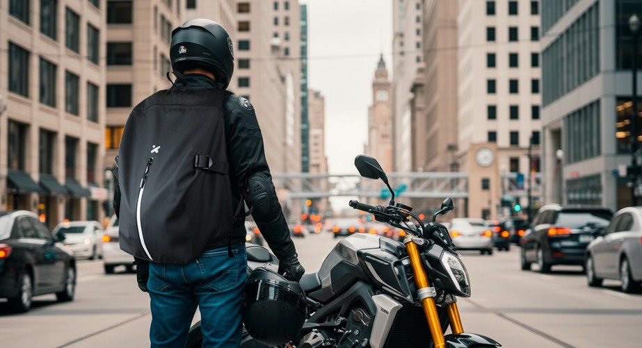 Xtech - Motorcycle Helmet Backpack - 15.6" - ALL BLACK